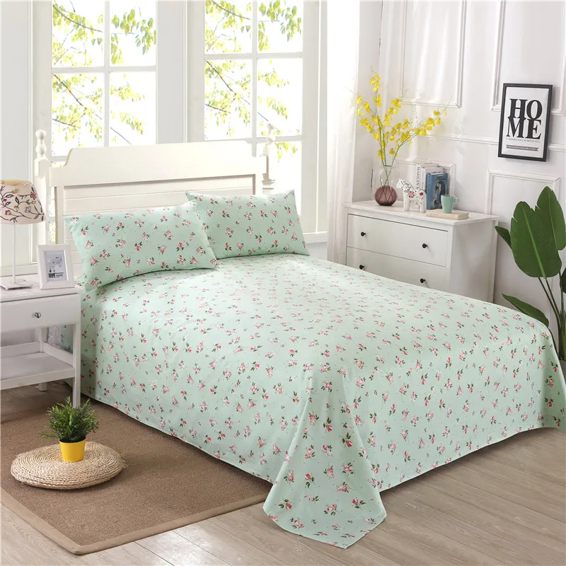 

Green Summer Floral Vibrant Bed Sheet Pillowcase Twin Full Queen size Quality Flat Sheet Best Premium Good Drape Breathable