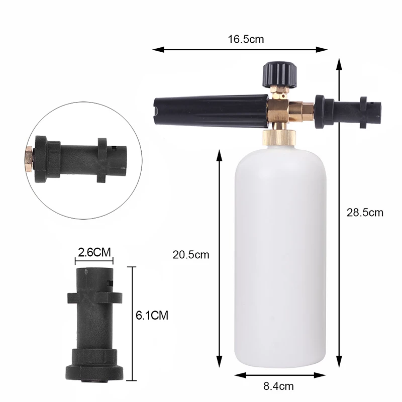 Пенообразователь высокого давления 1л, пенообразователь, распылитель, пистолет для автомобиля, оружие, Снежная насадка для Karcher K2 K3 K4 K5 K6 K7, мойка автомобиля