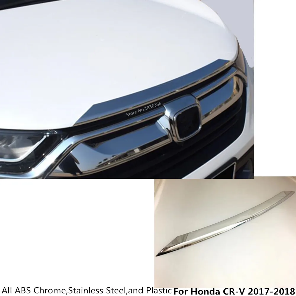 

Car styling cover Bumper engine ABS Chrome trim Front Grid Grill Grille moulding edge 1pcs For Honda CRV CR-V 2017 2018 2019