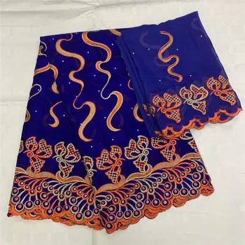 

New coming 5+2y design African cotton lace fabric with 2y Swiss voile lace material for dress set OCV14