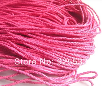 

Free shipping 20m hot pink braid PU leather Beading Cord 3mm dia. Beading Wire Handcraft Accessories for bracelet and necklace