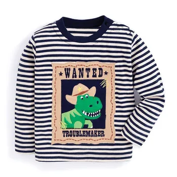 

Top Baby Kids T-shirts for Boys 2-7T dinosaur applique Tops Autumn Children clothes Tees Infant O-neck Tshirts Boys T Shirts