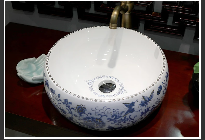China Handmade Lavabo Ceramic Washbasin Europe Luxurious Artistic Bathroom Sink porcelain hand wash basin (3)