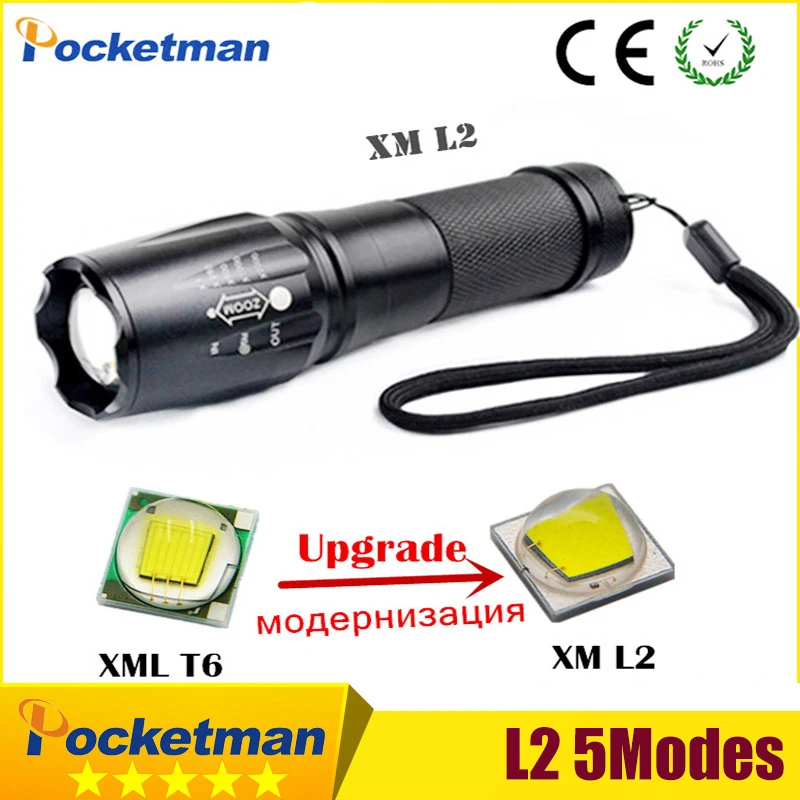 

2018 XML L2 High Power Waterproof 4000 Lumens 5 Modes LED Flashlight Zoomable Torch lights lampe torche linterna z50
