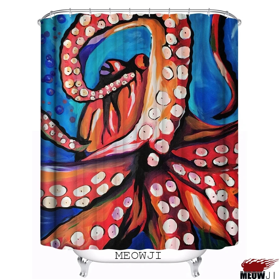Cool Colorful cold mysterious octopus Animal custom Shower Curtain