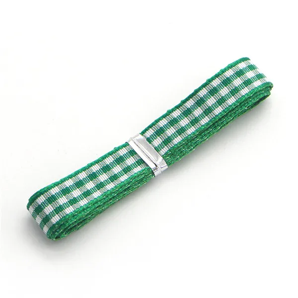 Ywzatgis 5 ярдов/18 ярдов 9,5-10 мм полиэстер корсажные ленты в шотландскую клетку ручная упаковка Подарочная посылка DIY аксессуары YT0102 - Цвет: Green 5y