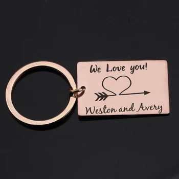 

Custom Name Creative Keyring Stamped We Love You Arrows Heart Key Holder Car Key Tag Gifts Father Mother Grandpa Grandma