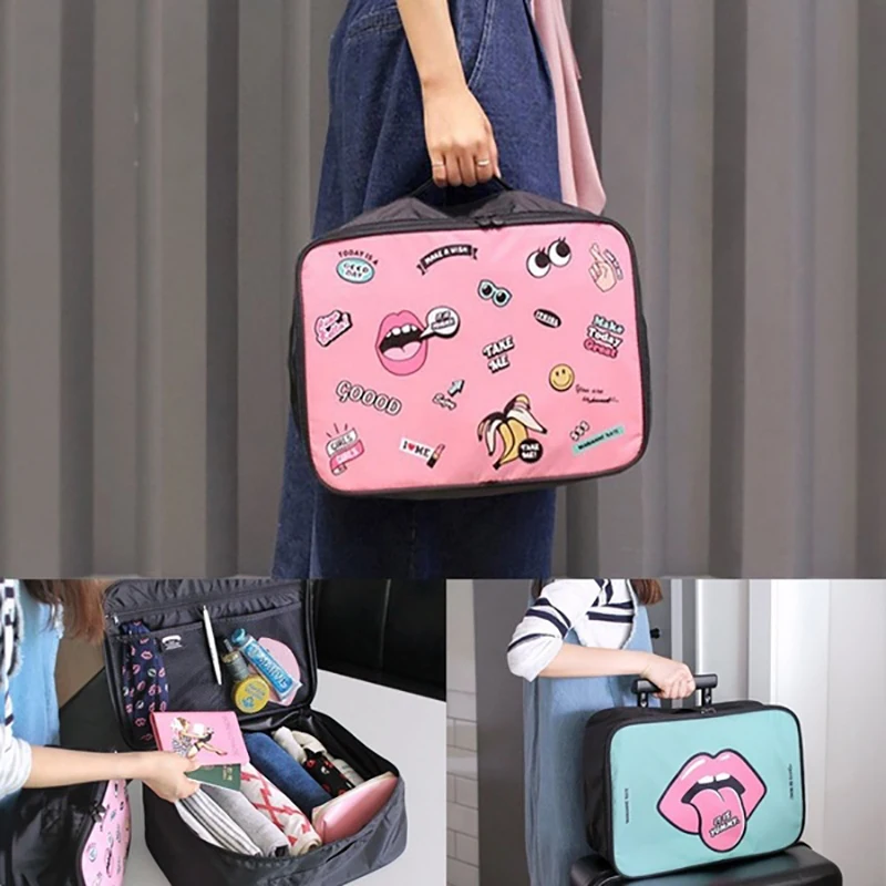 

Waterproof Big Eyes Storage Bags Fashions Cartoon Printing Graffiti Case Clutches Travel Organizer