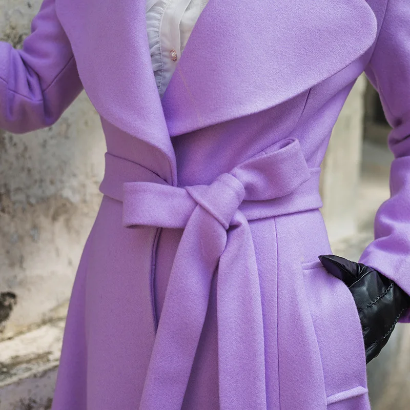 YOSIMI 2018 Autumn Winter Maxi Elegant Wool Long Women Coat Women Purple Plus Size Coat Famale S-XXL Coats and Jackets Women YOSIMI 2018 Autumn Winter Maxi Elegant Wool Long Women Coat Women Purple Plus Size Coat Famale S-XXL Coats and Jackets Women
