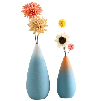 

Modern high quality Ceramic vase Water drop falling rain Gradient color Small vase Dry flowers Crafts Home Wedding Decoration