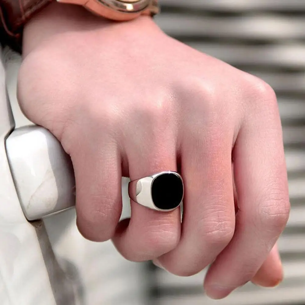 

Solid Polished Stainless Steel Men Ring Band Biker Men Signet Ring Finger Jewelry famous designer black rings for men