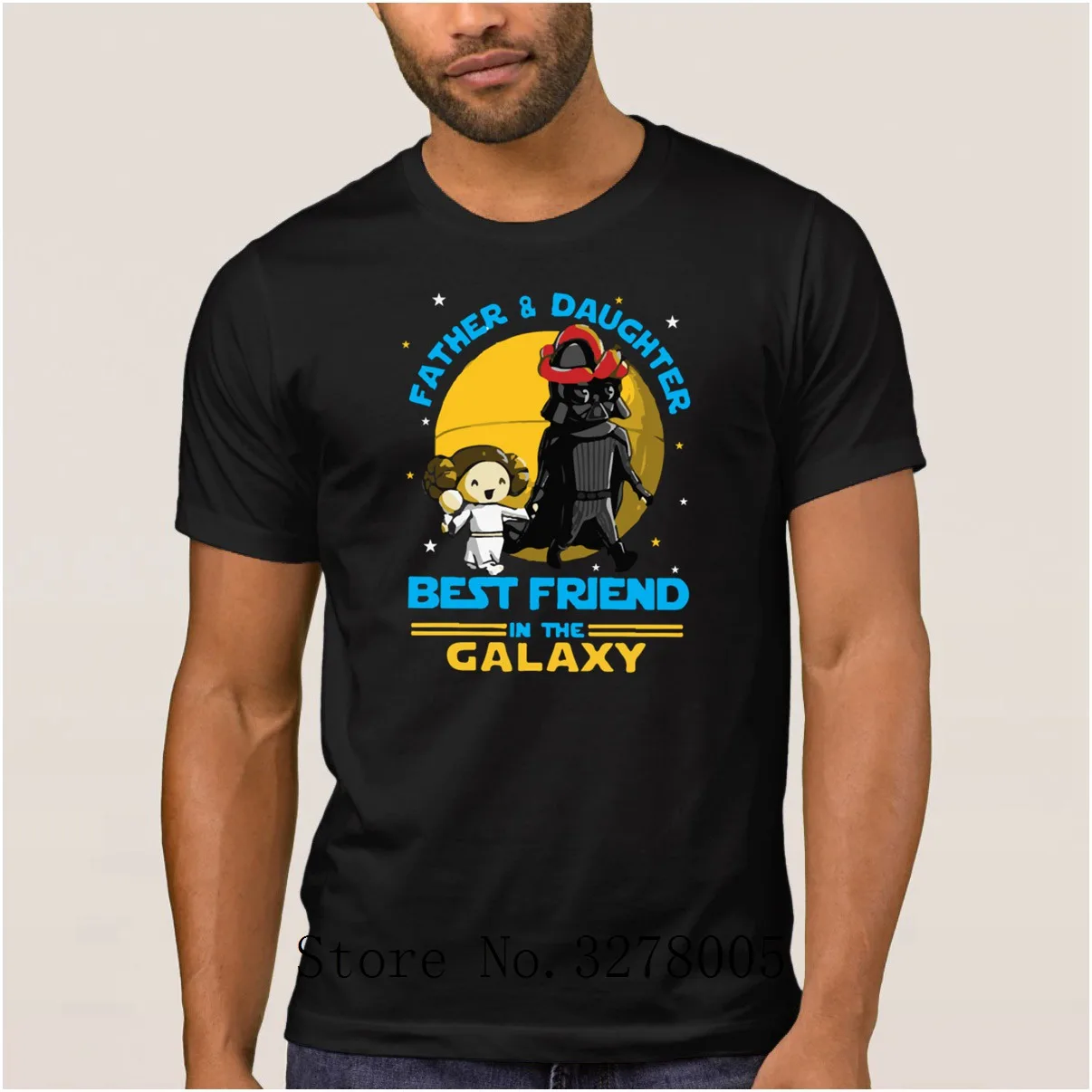 La Maxpa Costume Father And Daughter In The Galaxy T Shirt For Men Humorous T-Shirt Anti-Wrinkle O-Neck Unisex Tshirt | Мужская одежда
