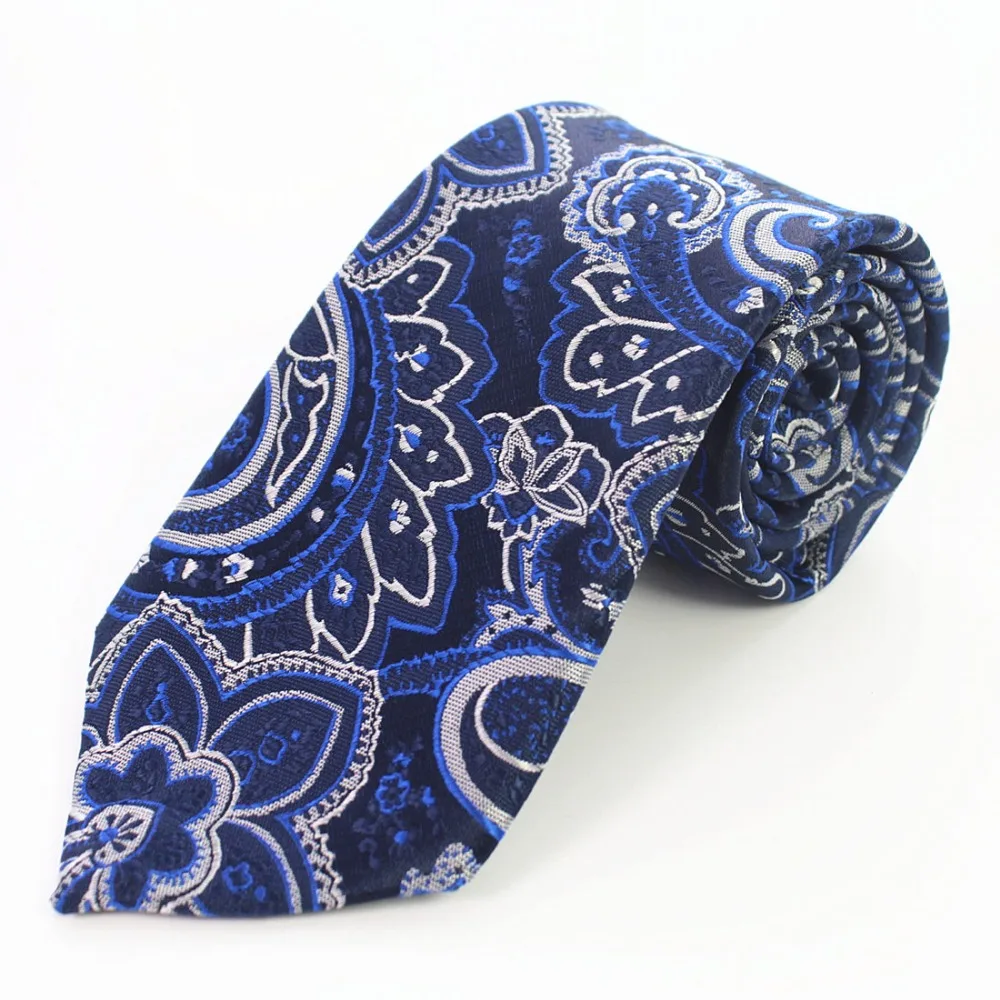 RBOCOTT Новая мода шелковый галстук 8 см коричневый Пейсли связи для Для мужчин синий цветочный Галстуки красный градиент галстук для