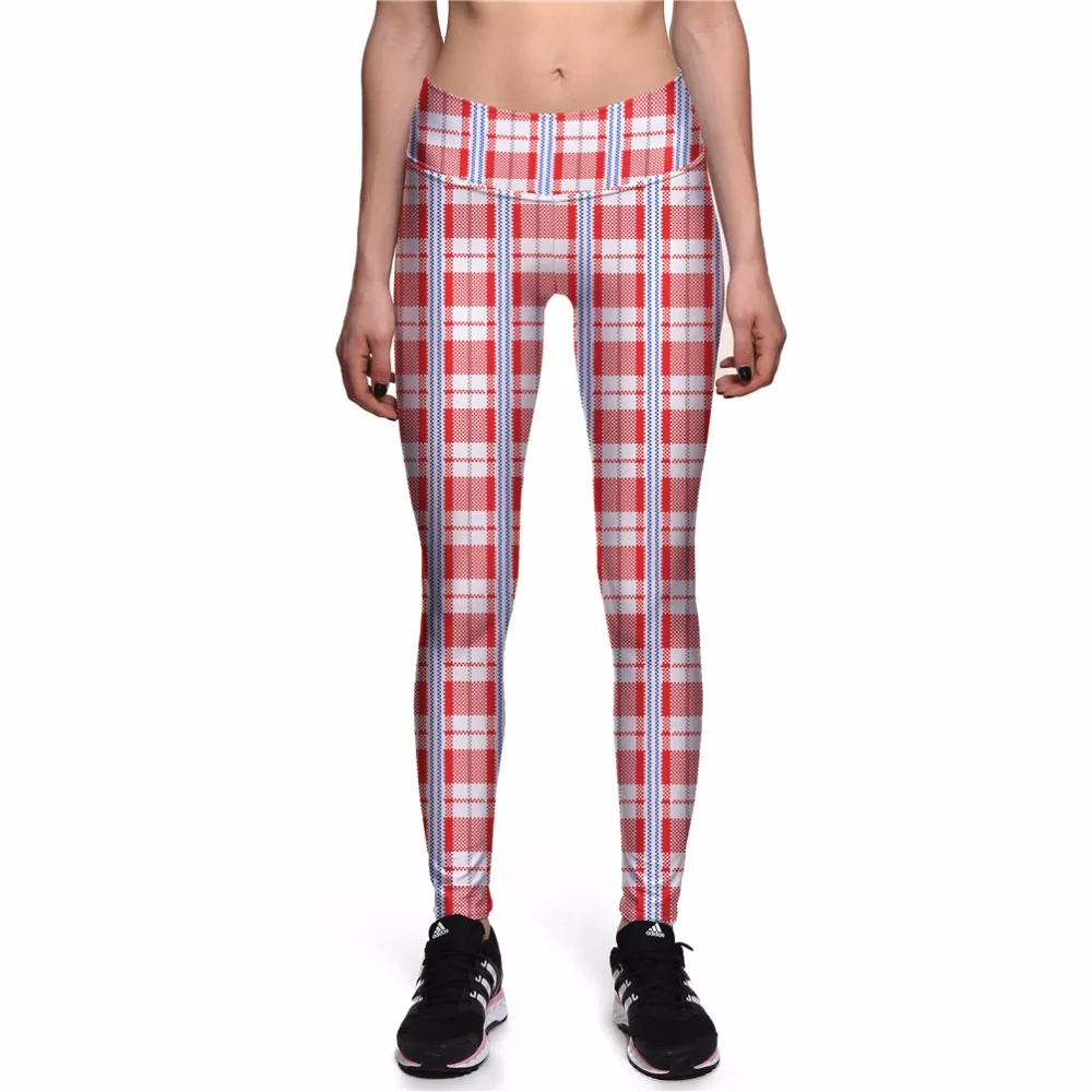 NEW 0047 Hot Girl Women Grid Plaid font b Tartan b font Red 3D Prints High