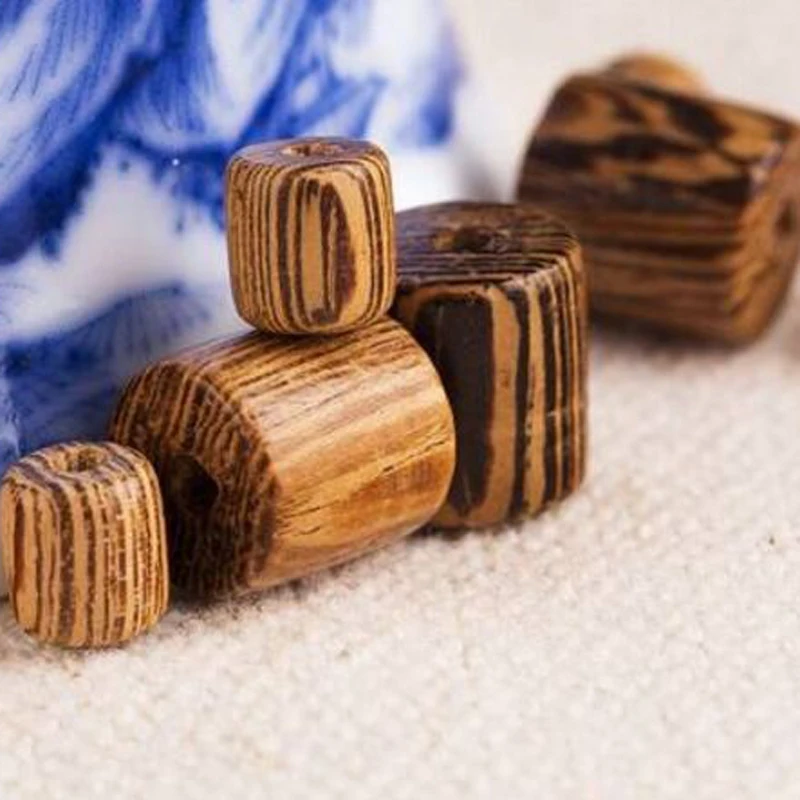 

50pcs/lot Barrel shape Wooden bead wenge Jewelry Beads Necklace Bracelet Earrings Making DIY Accessories Free shipping