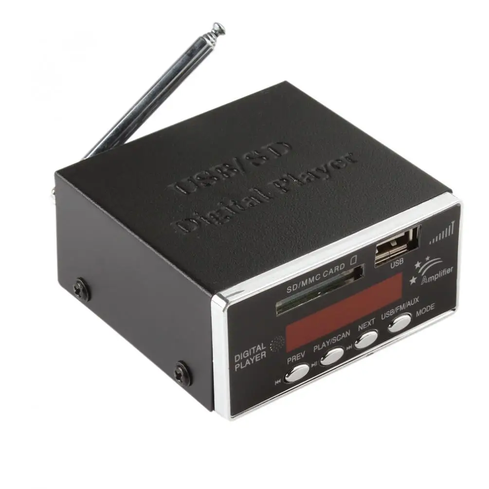 12V автомобиль Мощность усилитель MP3 SD/USB аудио плеер Reader FM радио 4-Электронная кнопочная панель Поддержка/USB/SD/MMC карты с пультом дистанционного управления