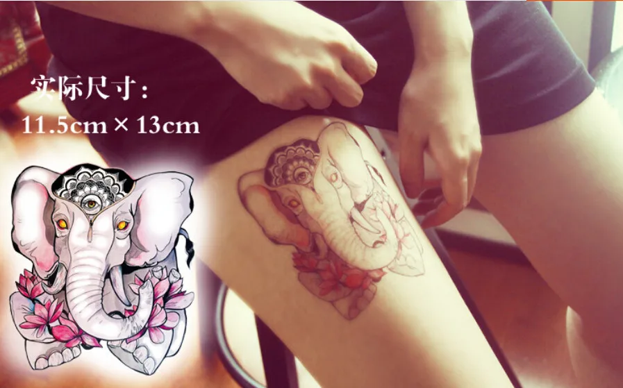 éléphant Dieu Lady Tatouage Temporaire Autocollant Femmes