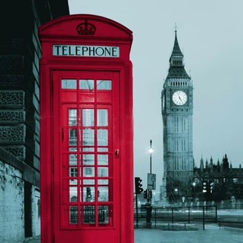 

Creative Waterproof Telephone Booth Pattern London Big Ben Shower Curtain