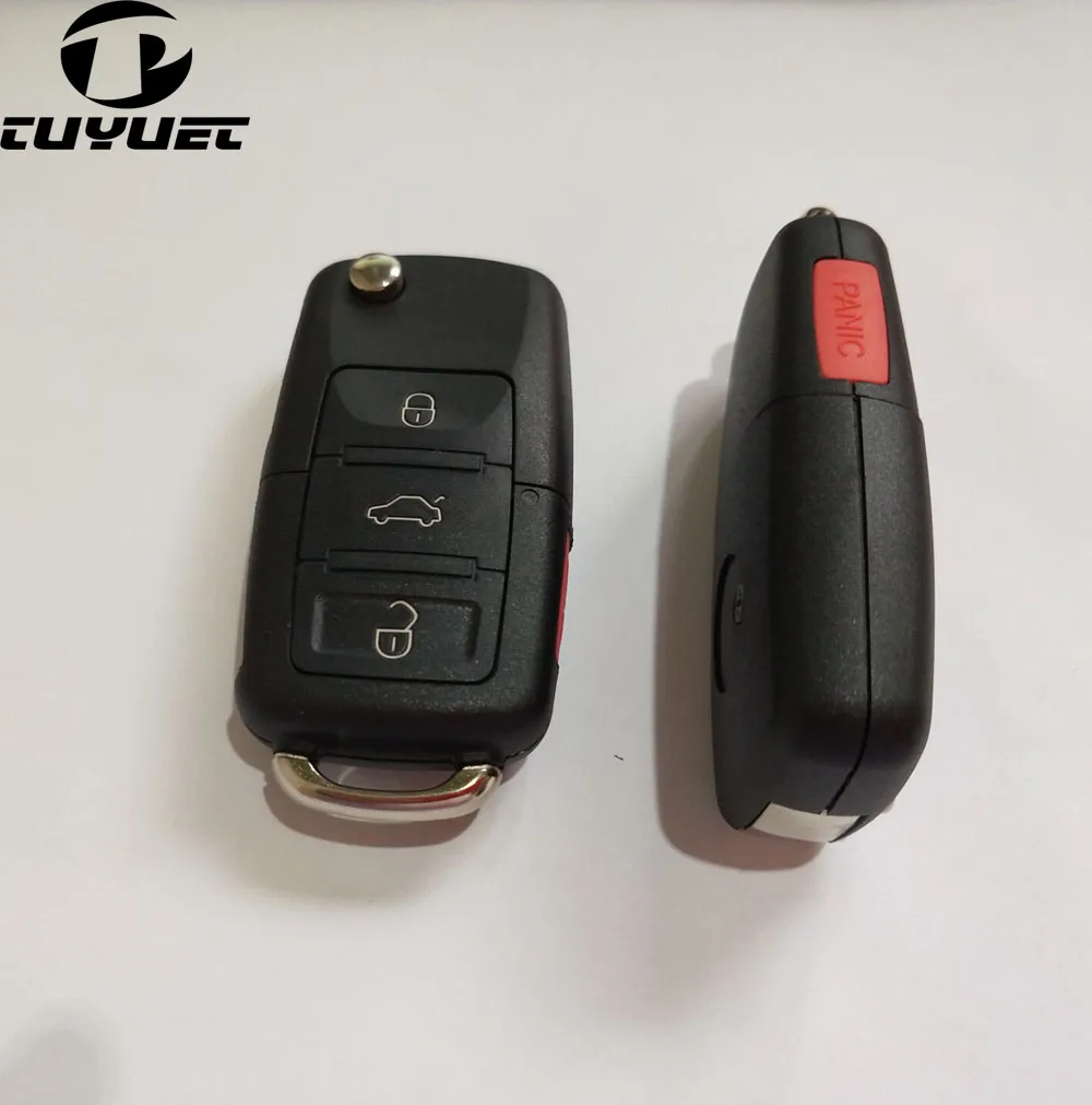 

3+1 Buttons Flip Remote Car Key Case 4 Buttons Shell For Volkswagen VW Golf 4 5 6 Passat B5 B6 Polo Bora Touran Without Blade