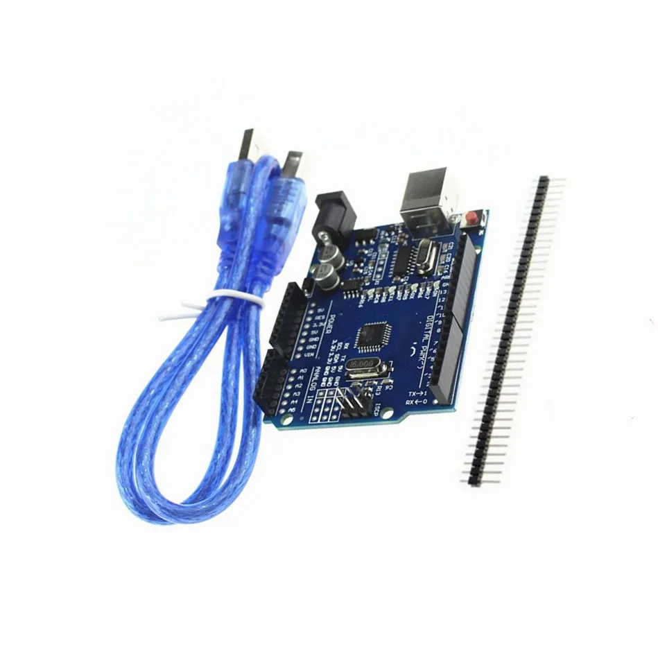 

high quality One set UNO R3 (CH340G) MEGA328P for Arduino UNO R3 + USB CABLE ATMEGA328P-AU Development board