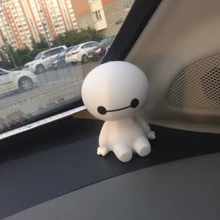 Mode Kunststoff Auto Innen Roboter Bobble Kopf Schütteln Kopf Auto Spielzeug Große Hero Baymax Auto Dekoration Puppe Ornament Auto- styling