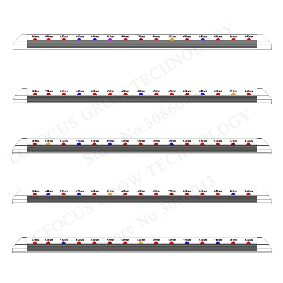 Lcfocus 45 Вт растет свет 7 Band of красные, синие желтый UVA ir 3 Вт растут LED для гидропоники парниковых комнатное растение травы