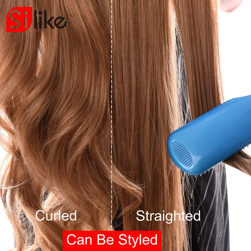 Silike 190g Wavy Clip in Hair Extensions Grey 24 inch 17 Colors Available Synthetic Heat Resistant Fiber Hair Extension clip