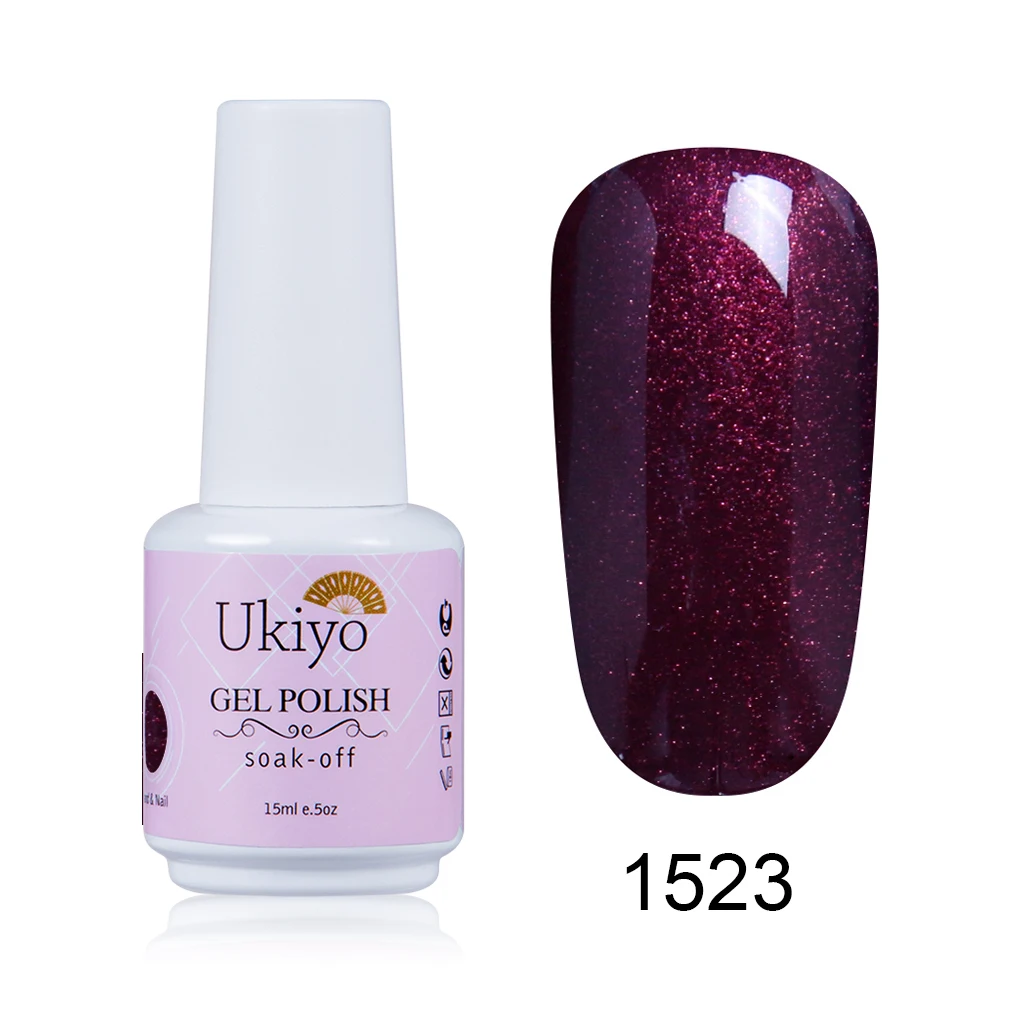 Ukiyo 15 мл гель лак Vernis полуперманентный УФ-гель для ногтей эмаль гель для ногтей геллак замачиваемый блеск лак для ногтей - Цвет: 1523