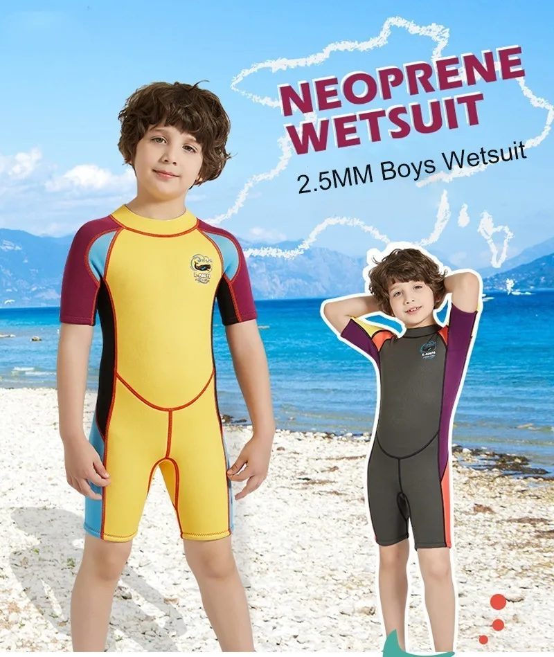 Speefish Мальчики солнцезащитный гидрокостюм полиэстер детский цельный задний костюмы с молниями теплый купальник для серфинга пляжные