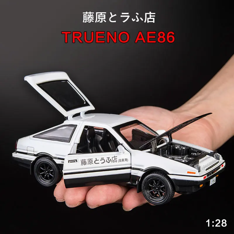 Начальный D Toyota AE86 1:28 Сплав модель автомобиля аниме мультфильм Форсаж с вытягиванием назад звуковой светильник литые под давлением Автомобили Модель мальчик игрушки