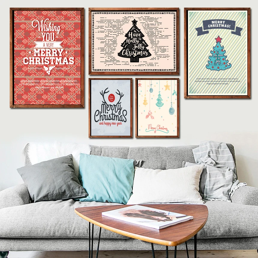 

Gohipang Wall Art Christmas Tree Canvas Painting Nordic Poster Art Print Decoration Pictures For Living Room Pop Art Home Decor