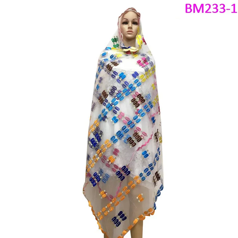 

BM233!New Colorful scarf Net embroidery women African scarf with rhinestones Big net scarf ,Latest design for wonmen