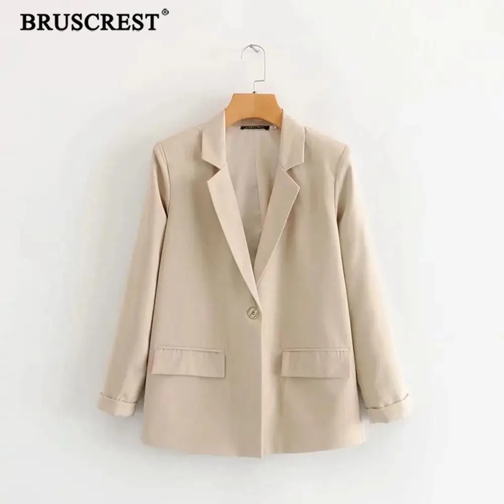 

Fall 2019 blazer women vintage office women blazers and jackets pockets coat korean clothes casual outerwear blazer feminino