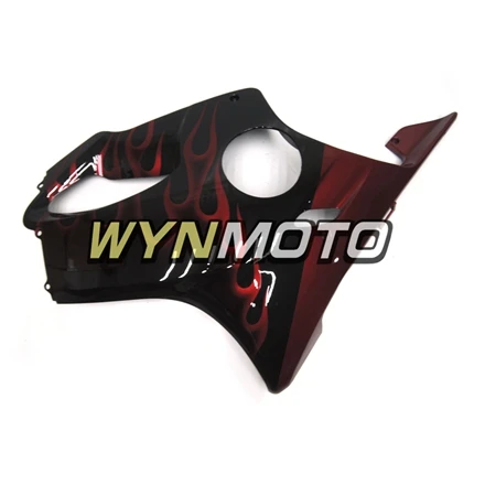 Полная ABS Пластик обтекатель Наборы для Honda CBR600F4 1999 2000 99 00 обтекателя комплект Средства ухода за кожей работы передка обтекатели черный, красный пламени