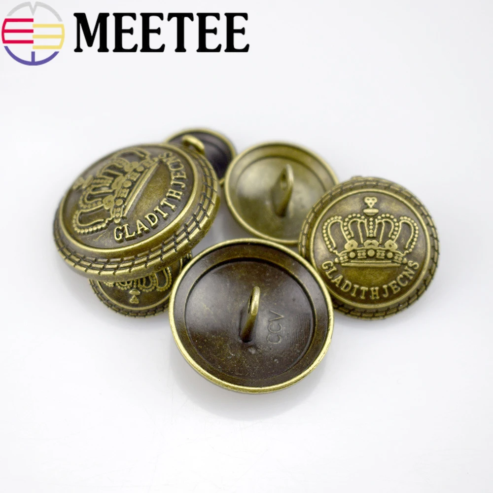 Meetee 10 шт. высококачественная металлическая кнопка 13 мм 15 мм 17 мм 20 мм 22 мм 25 мм модный мужской и женский жакет комплект куртка пуговицы E1-4