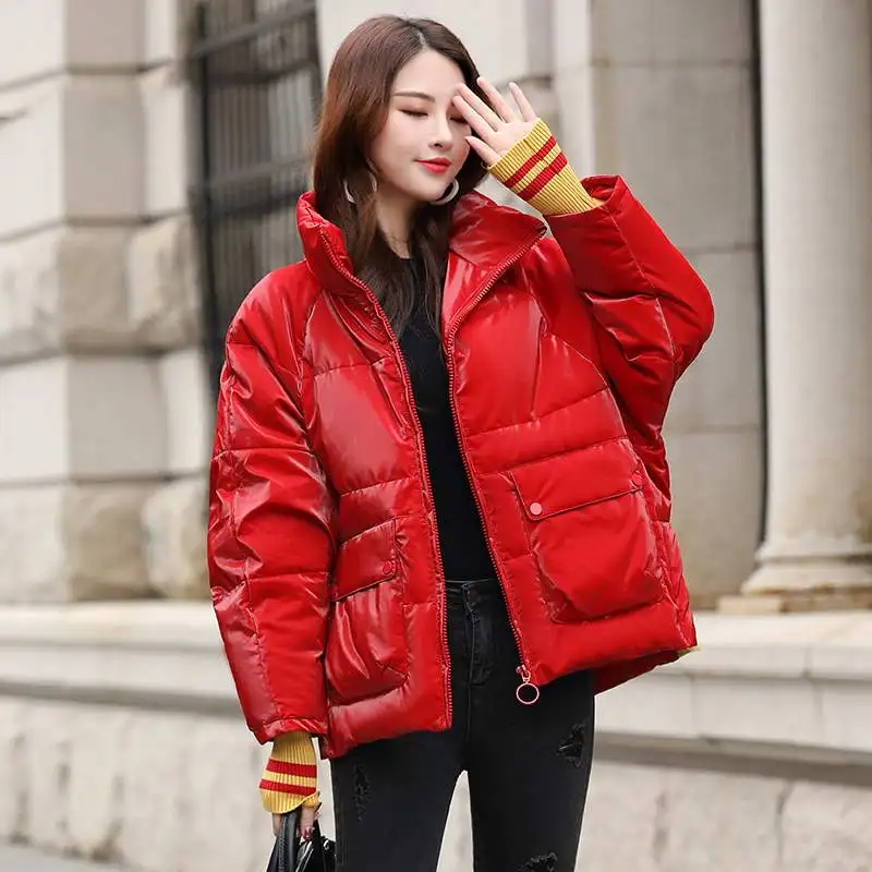 D'hiver Ly560 Lumineux Mince Chaud 2019 Haute Femmes Épais Canard Jacker Manteau Blanc Black Parkas Court Bas De Qualité Mode Visage Nouvelles red XuOPZwkiT