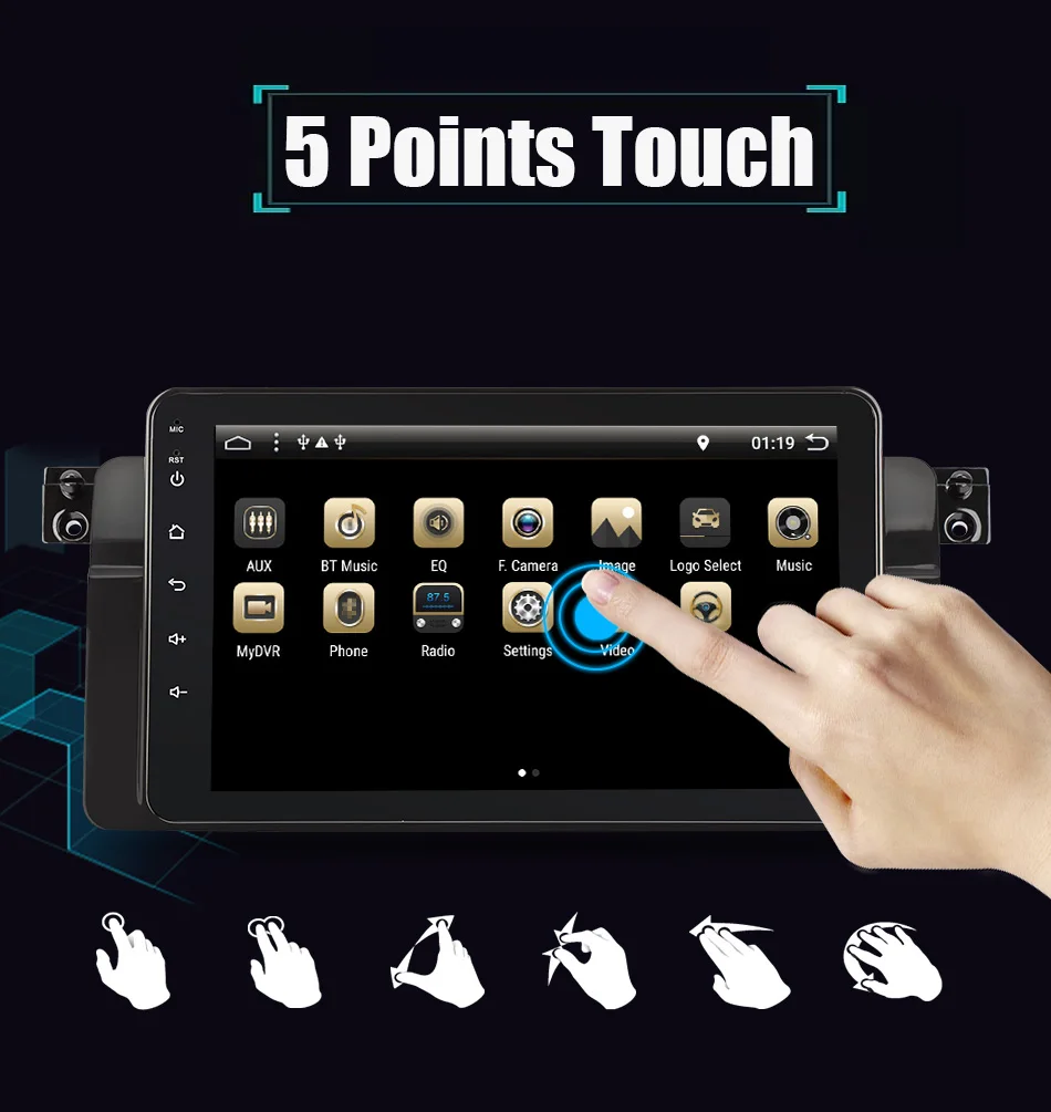 Discount Eunavi Android 9.0 Car Radio for BMW E46 M3 318i 320i 325i with MirrorLink auto multimedia Stereo Navi RDS DVR SWC BT 8 cores 4