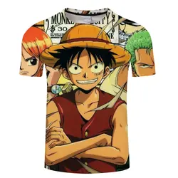 One piece Luffy/футболка с принтом, Повседневная футболка, homme, футболка с круглым вырезом, уличная Мужская футболка, одежда для мальчиков, летние