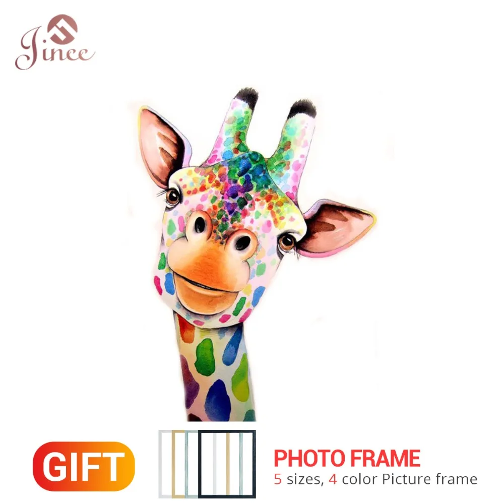 Framed 5D DIY Diamond Painting &quotOil Paint Giraffe&quot Embroidery Full Square Circular Cross Stitch Rhinestone Photo Decor | Дом и сад