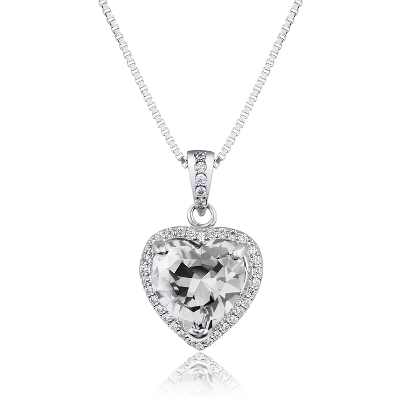 Hearts Pedant Women Necklace Genuine 925 Sterling Silver New Romantic