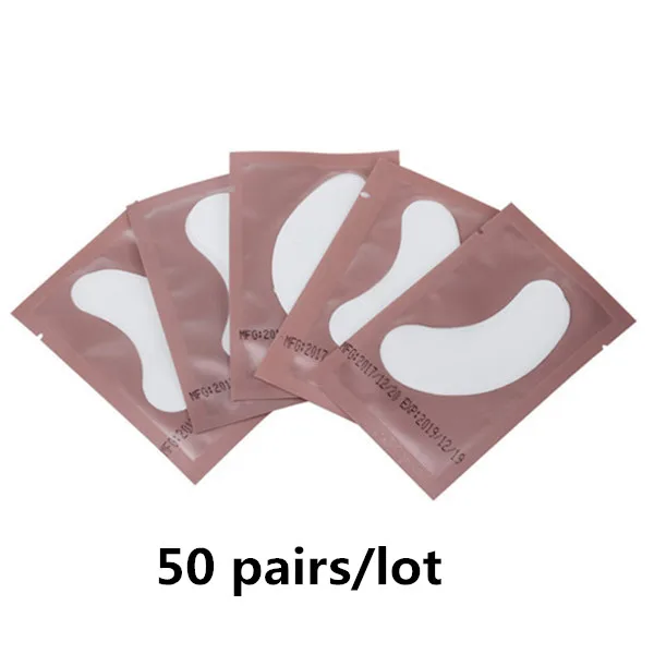 50/100 Pairs Eye Patch Lashes Extension Paper Patches Under Eye Pads Lash Extension Paper Patches Eye Tips Sticker Wraps Tools - Цвет: 50pink