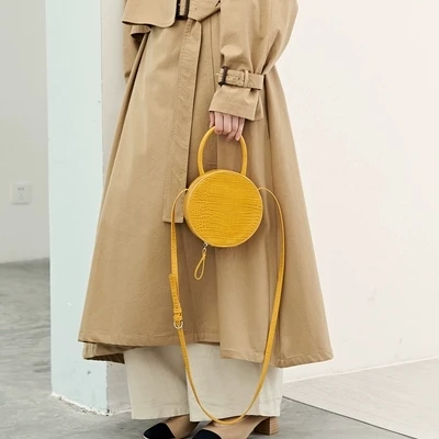 

Fashion New 2019 Pu Girls Fashion Shoulder Bags Round Package Women Messenger Bags Female Crossbody Design Bags Purse yellow