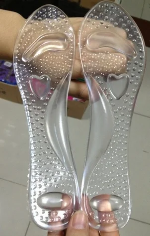 

free shipping transparent 3/4 Silicone Gel Orthotic for flat feet Arch Support Insoles high heels orthopedic Shoe Inserts