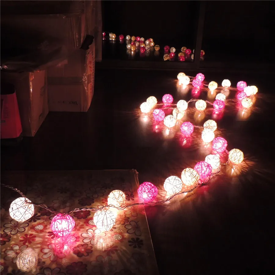 

Big Ben trade 20 head fine wires Thai manual cane lamp string of colored lights The Christmas tree ornaments