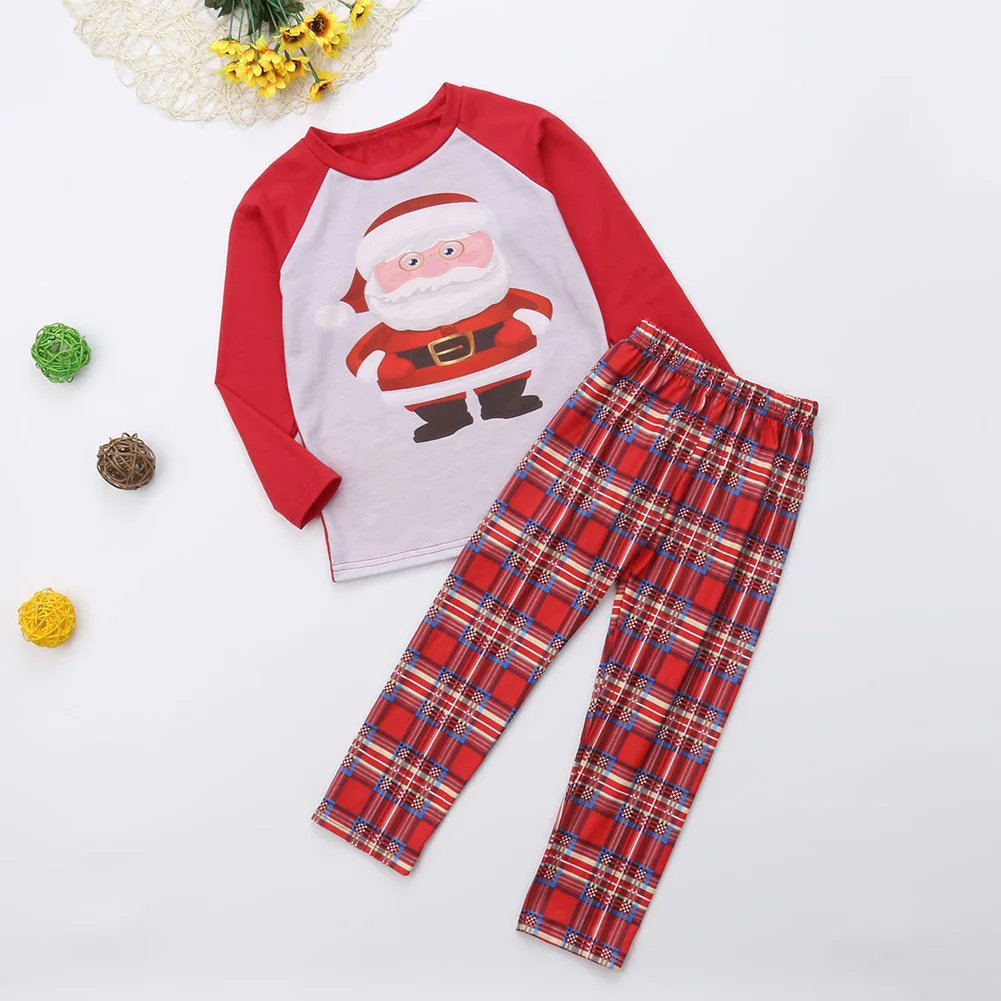 Рождественский Семейные комплекты Рождественская Пижама комплект Для мужчин Для женщин пижамы для маленьких детей Ночное Рождественский подарок