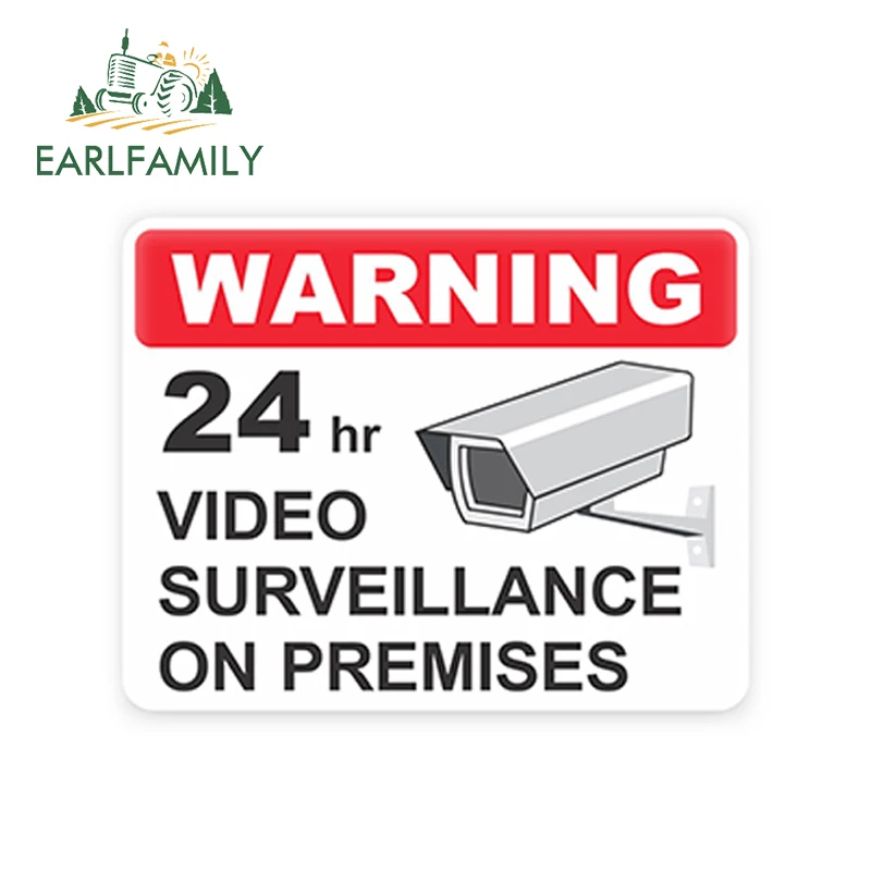 EARLFAMILY 13cm x 12cm Car Sticker 24hr Video Surveillance Security Sticker Outdoor Durable Business Sign Waterproof Car Styling EARLFAMILY 13cm x 12cm Car Sticker 24hr Video Surveillance Security Sticker Outdoor Durable Business Sign Waterproof Car Styling