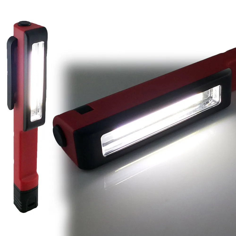

Multifunction COB LED Mini Pen Light Work Inspection Flashlight Torch Lamps With the Bottom Magnet and Clip Black/Red/Blue