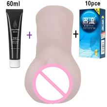 Pussy Masturbation Cup Masturbating Toys Realistic Female Vagina Pussy Pocket Pussy Adult Vagina Cup For Men Condoms Lubricants