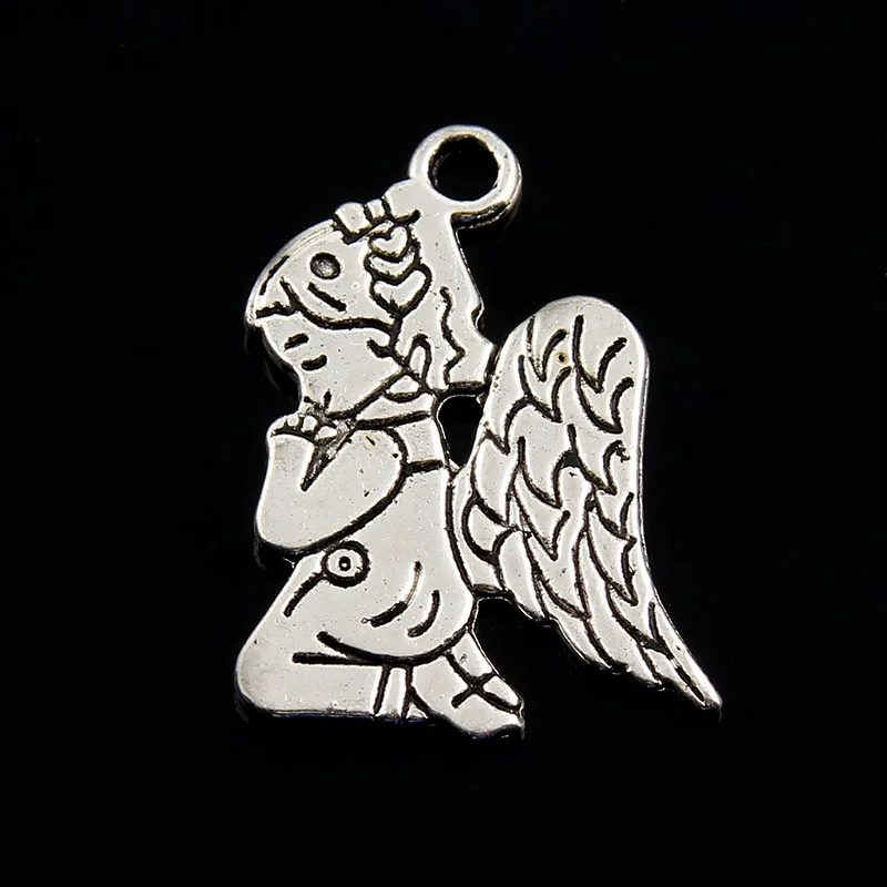 30 шт. тибетские серебряные молитвенные Ангел девушка бусины шармы подвески для ожерелья для браслетов и брелоков серьги DIY ювелирных изделий 21x17 мм
