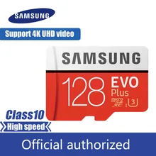 SAMSUNG Micro SD карта 128 Гб карта памяти EVO Plus 128 Гб класс 10 TF карта C10 microsd UHS-I U3 cartao de memoria